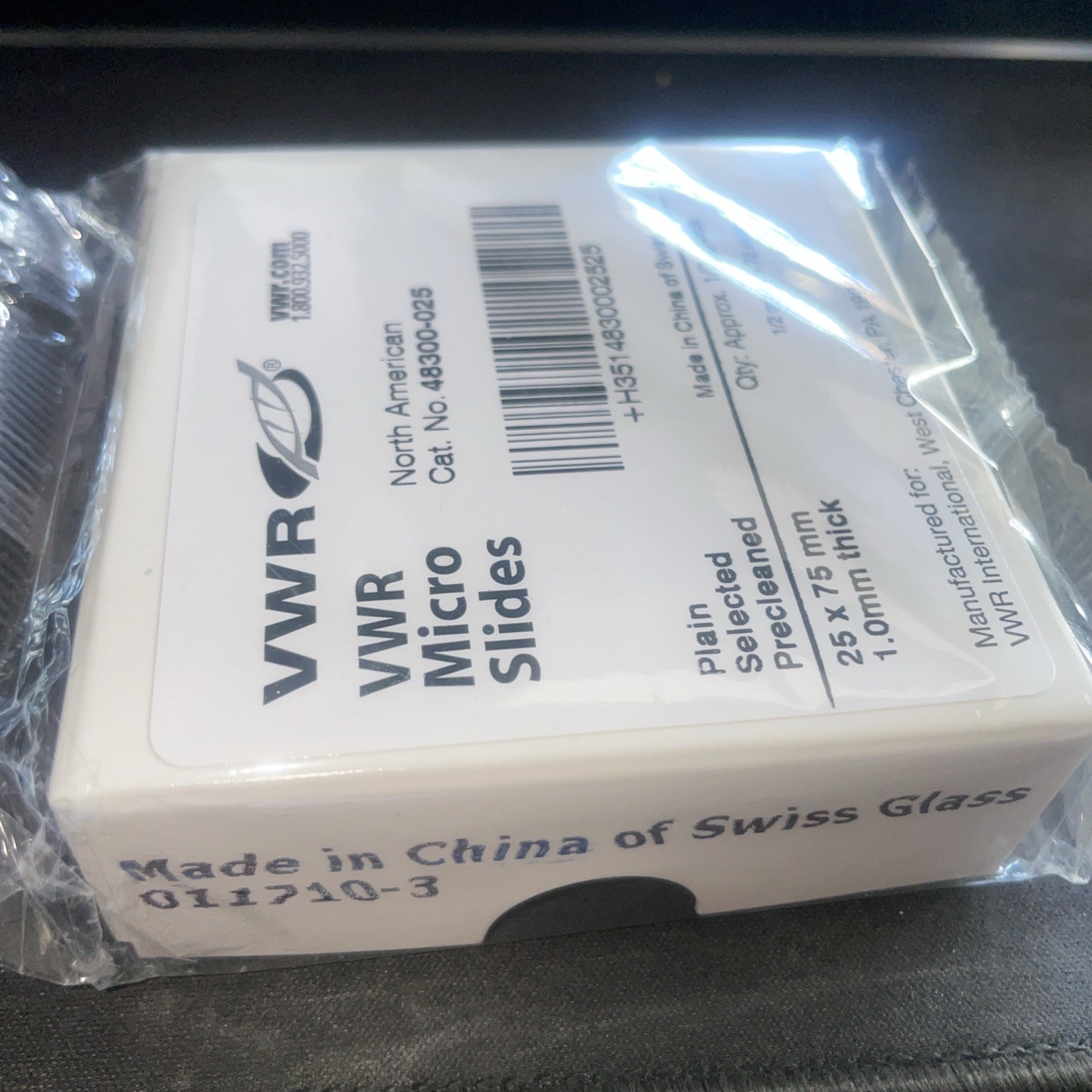 1 Box VWR Microscope Micro Slides Cat, No. 48300-025 1/2 Gross