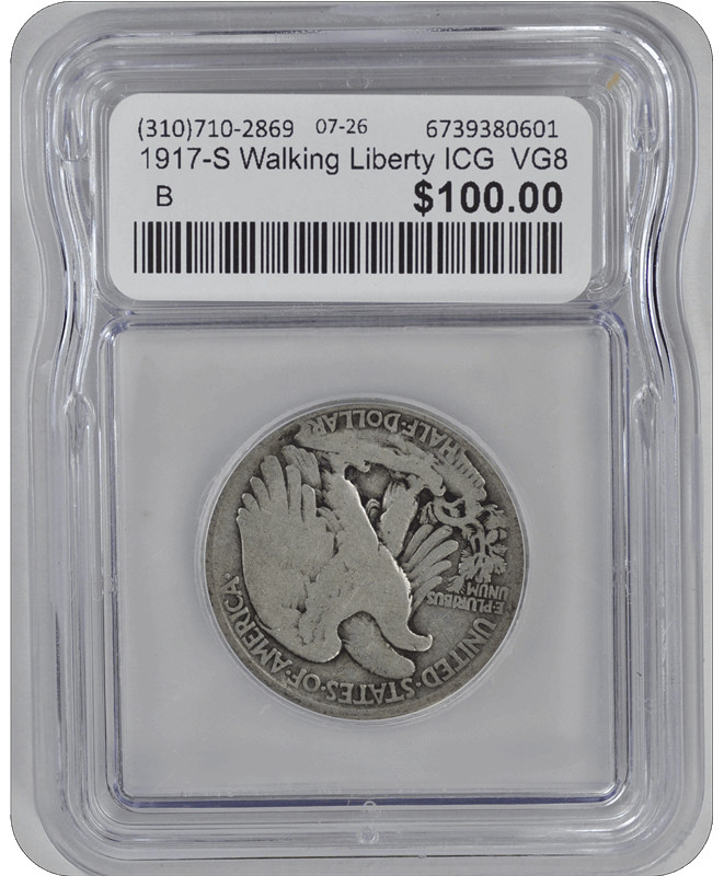 1917-S Walking Liberty ICG VG8