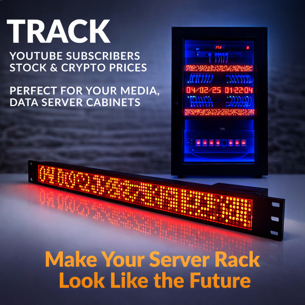 19” 1RU Data Network, Madia Server Rack Led Display