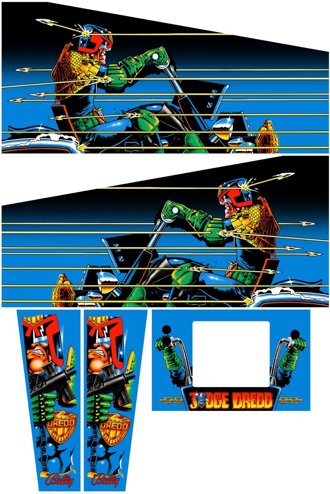 Bally JUDGE DREDD  Pinball Machine CABINET Decal Set