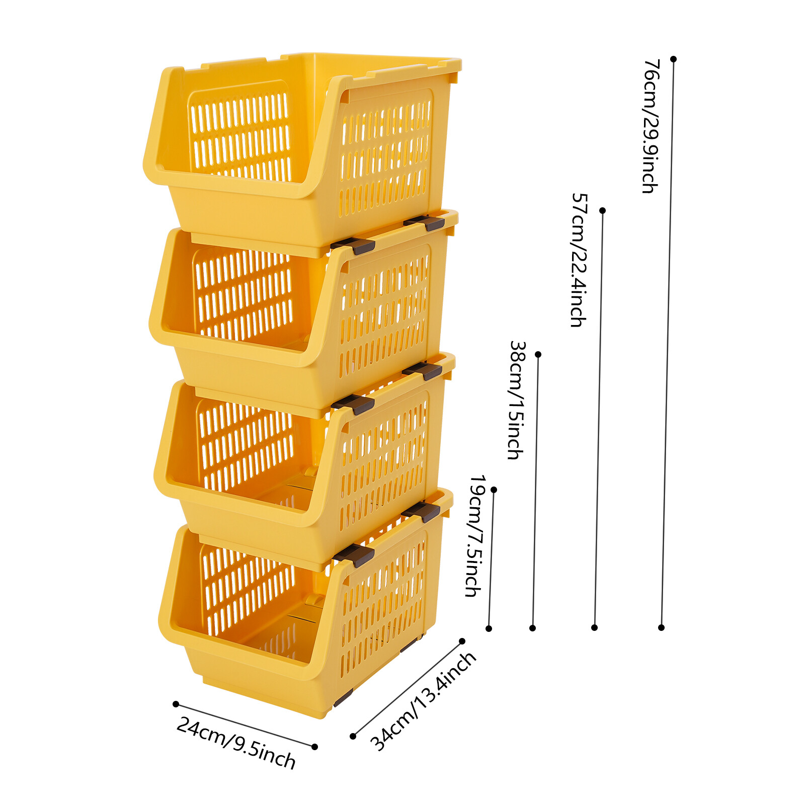 Stacking Storage Baskets Movable PP Storage Bins For Kitchen Bedroom Basket Kits