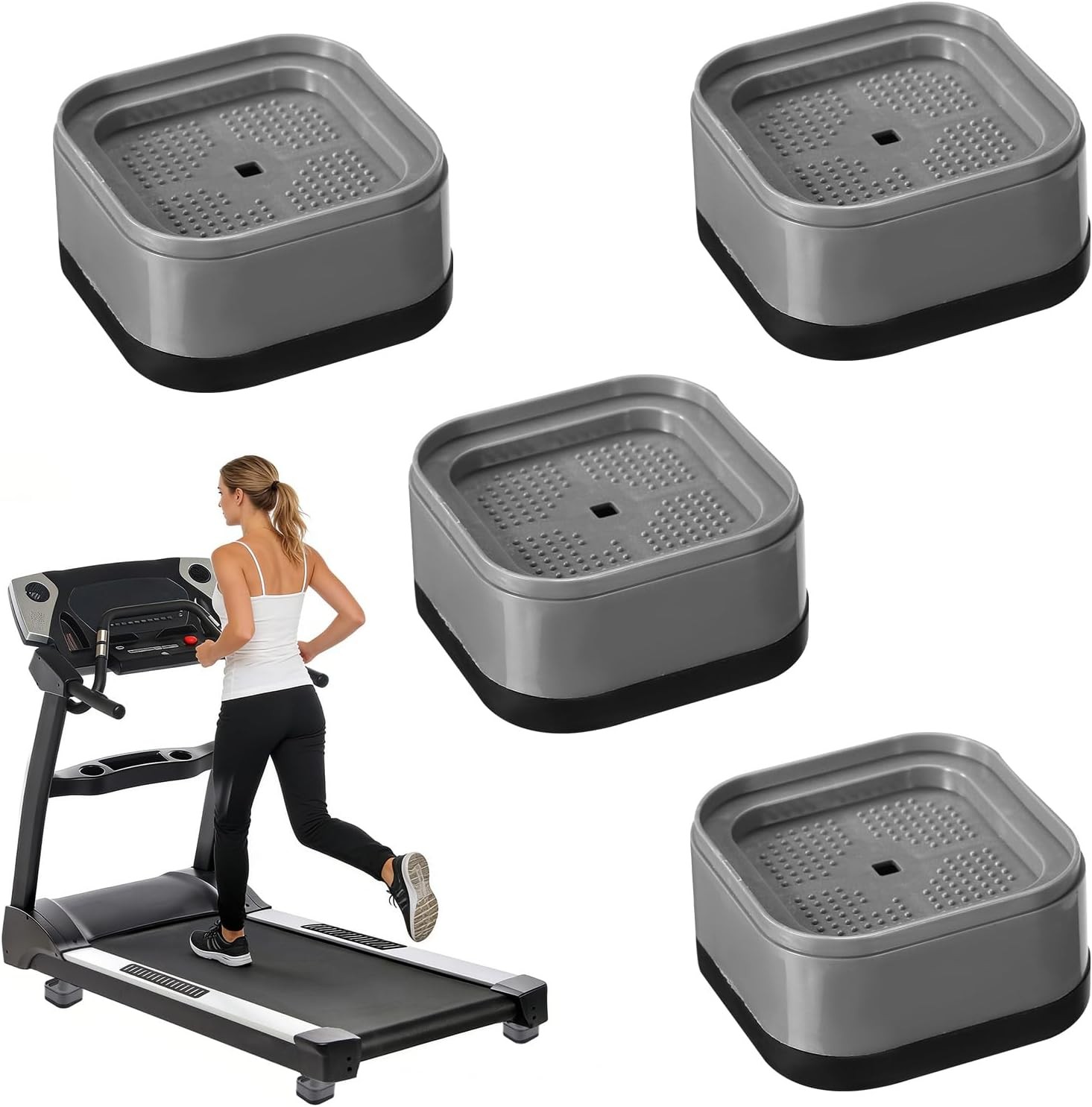 4pcs Treadmill Incline Riser Blocks, Walking Stackable Height Adjustable Incline