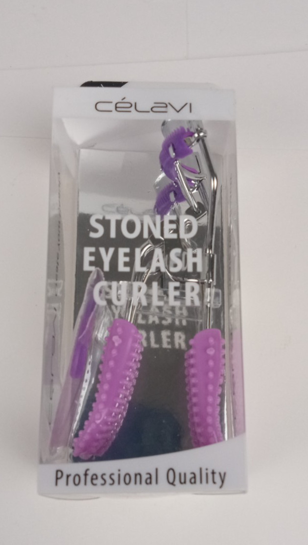 Célavi Stoned Eyelash Curler Purple Rhinestone Grip Professional Quality EC015