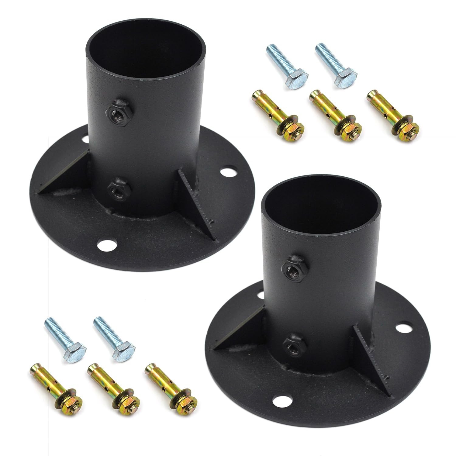 (2 Pack) 2.5"(2 3/8" OD) Flange Base, Chain Link Fence Pole Floor Flange, for...