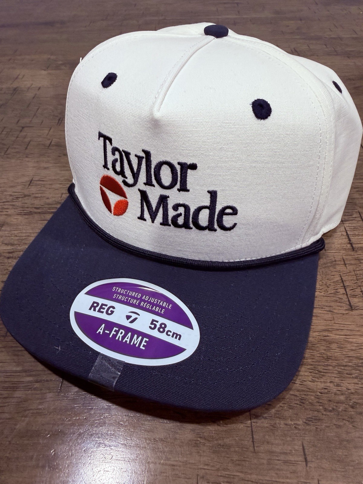 TaylorMade White Mens A-Frame Legacy Hat Adjustable - New 2026