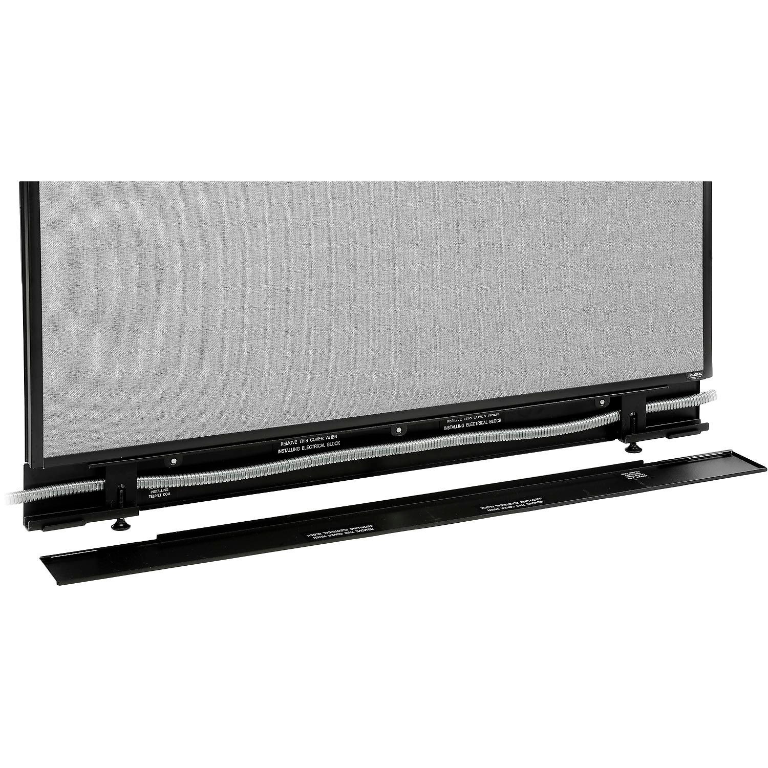 24-1/4"W x 76"H Office Partition Panel with Pass-Thru Cable Gray