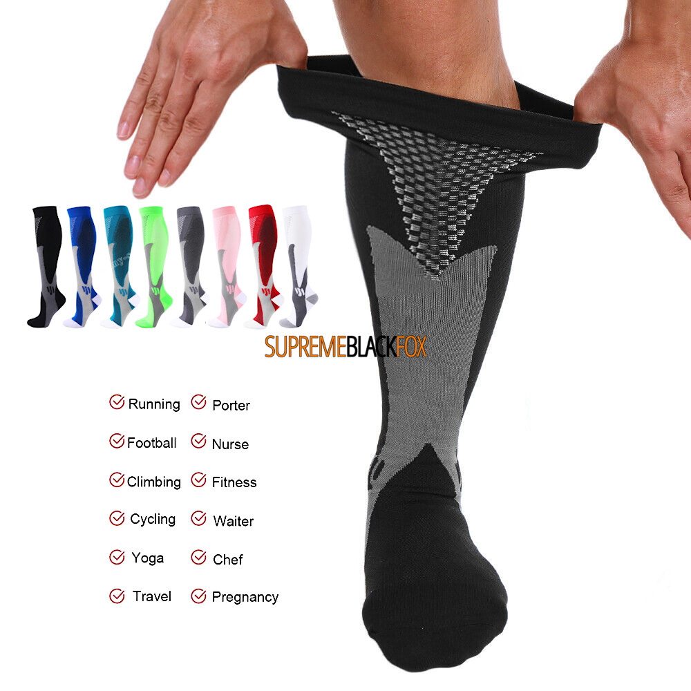 Compression Socks 20-30 mmHg Men Women Running Athletic Sports Knee High Stockin