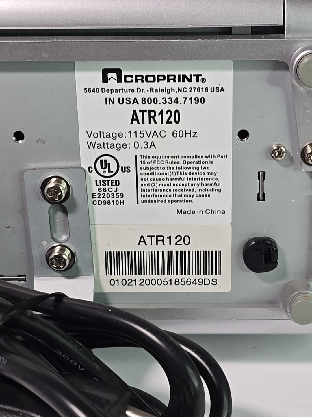 Acroprint ATR120 Electronic Time Recorder Time Clock Programable Not Tested