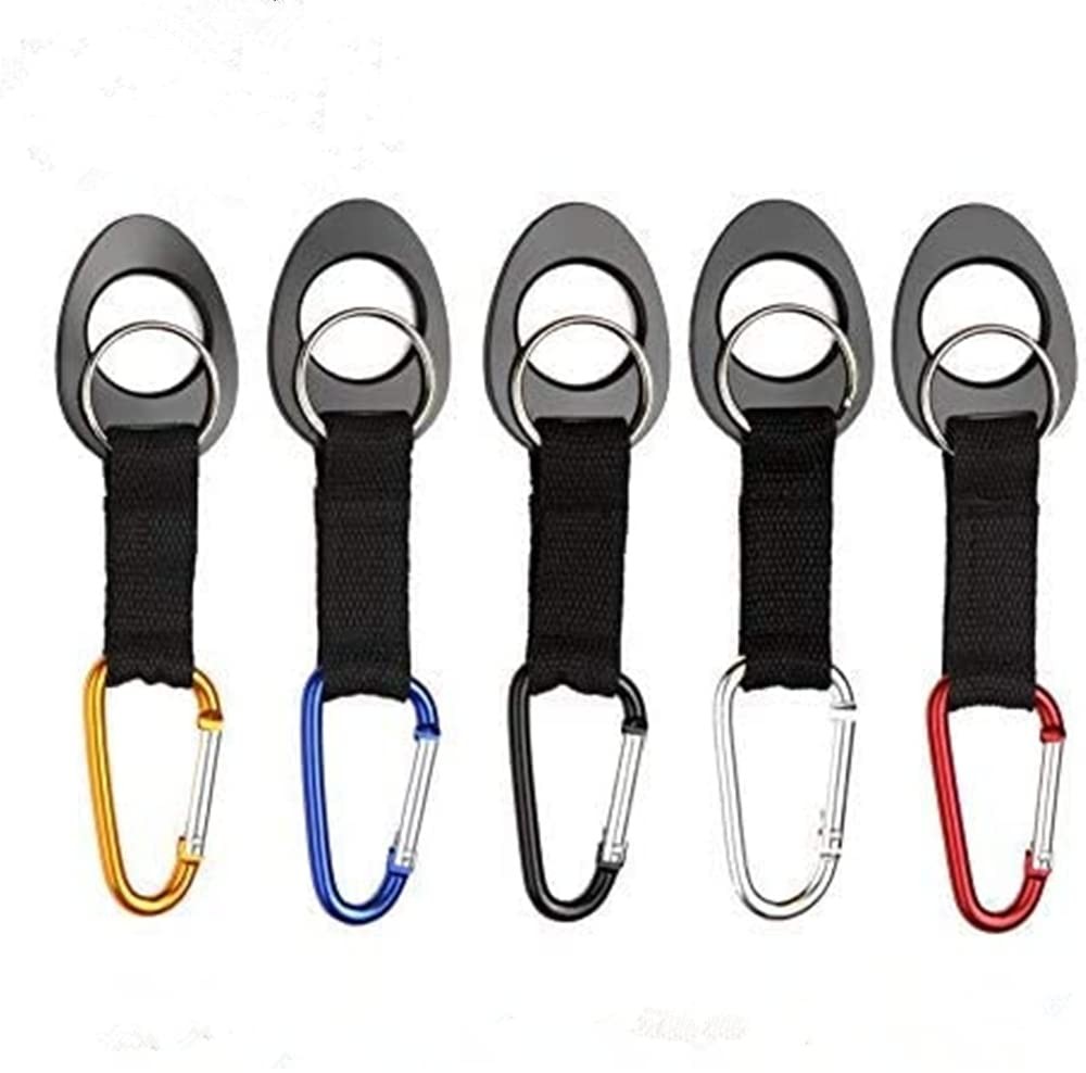 Durable Silicone Water Bottle Holder Hook Carrier with Carabiner Clip & Key Ring