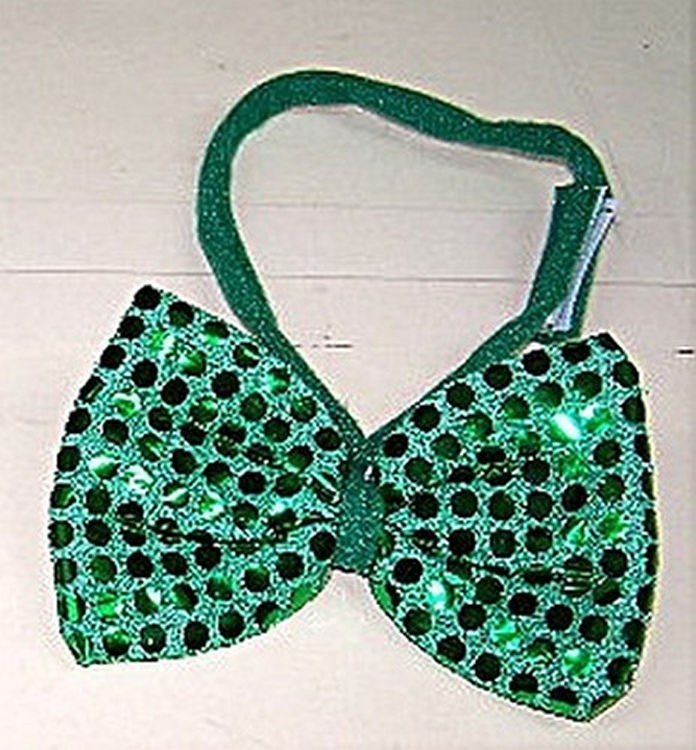 NEW St Patrick's Day Green Sequin Bow Tie GREAT FOR ST PATS Parades and Parties