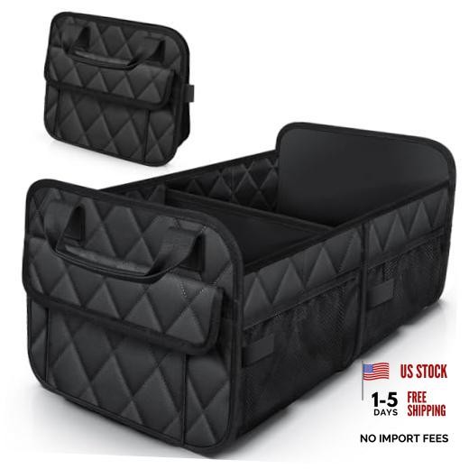 SUV Trunk Organizer - Foldable & Portable Car Organizers - Medium Black