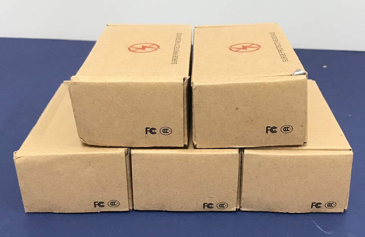 *Lot of 5* NEW RJ45 ETHERNET SURGE PROTECTORS SINGLE CHANNEL w/ GROUND CONNECTOR