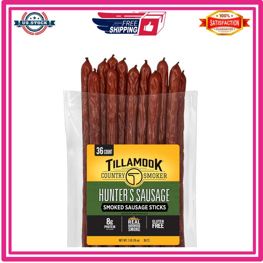 Tillamook Smoked Sausage Hunter’s Sausage 16oz 36 Count Meat Sticks Pack