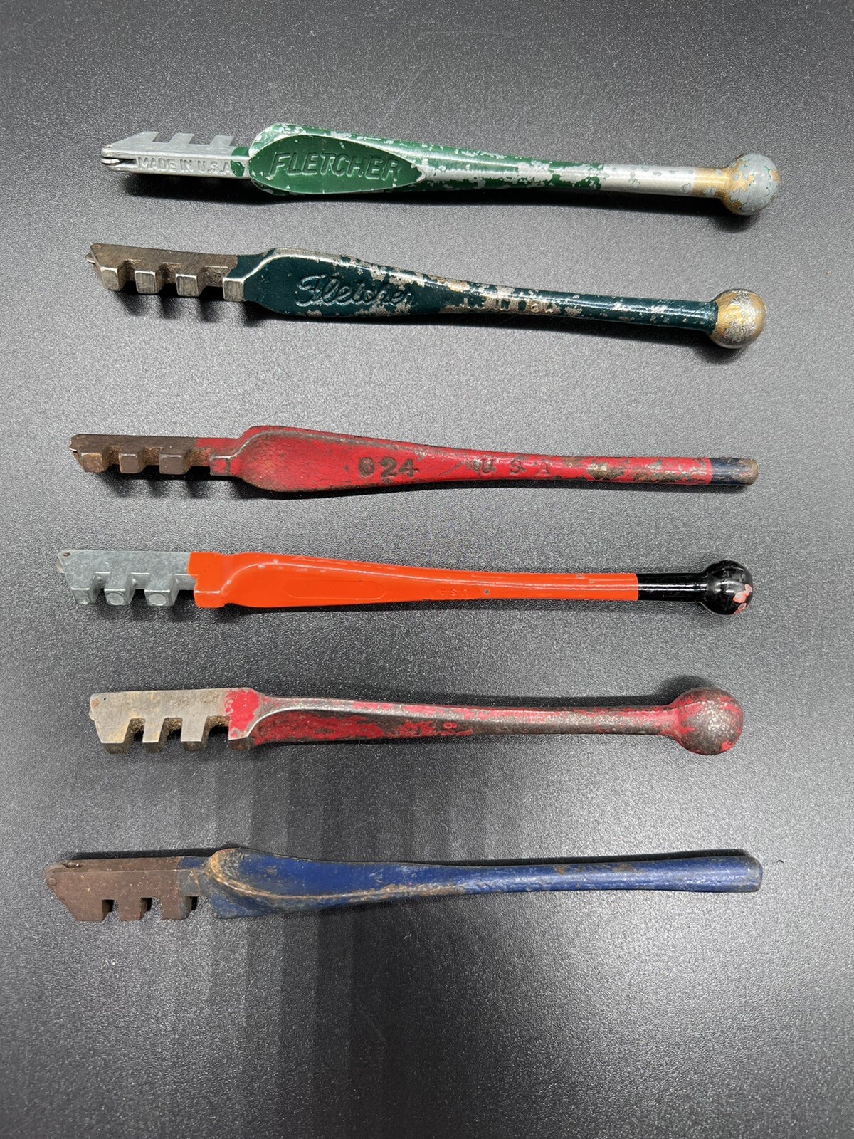 6 VTG Glass Cutters Red Devil Fletcher Tool USA