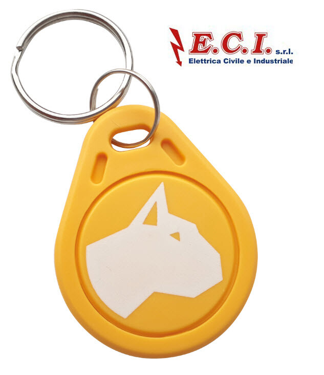 LINCE ITALY 4135ROUND-KEYFOB RFID KEY FOB TK4100 LYNX LOGO 125KHz, YELLOW 40*3