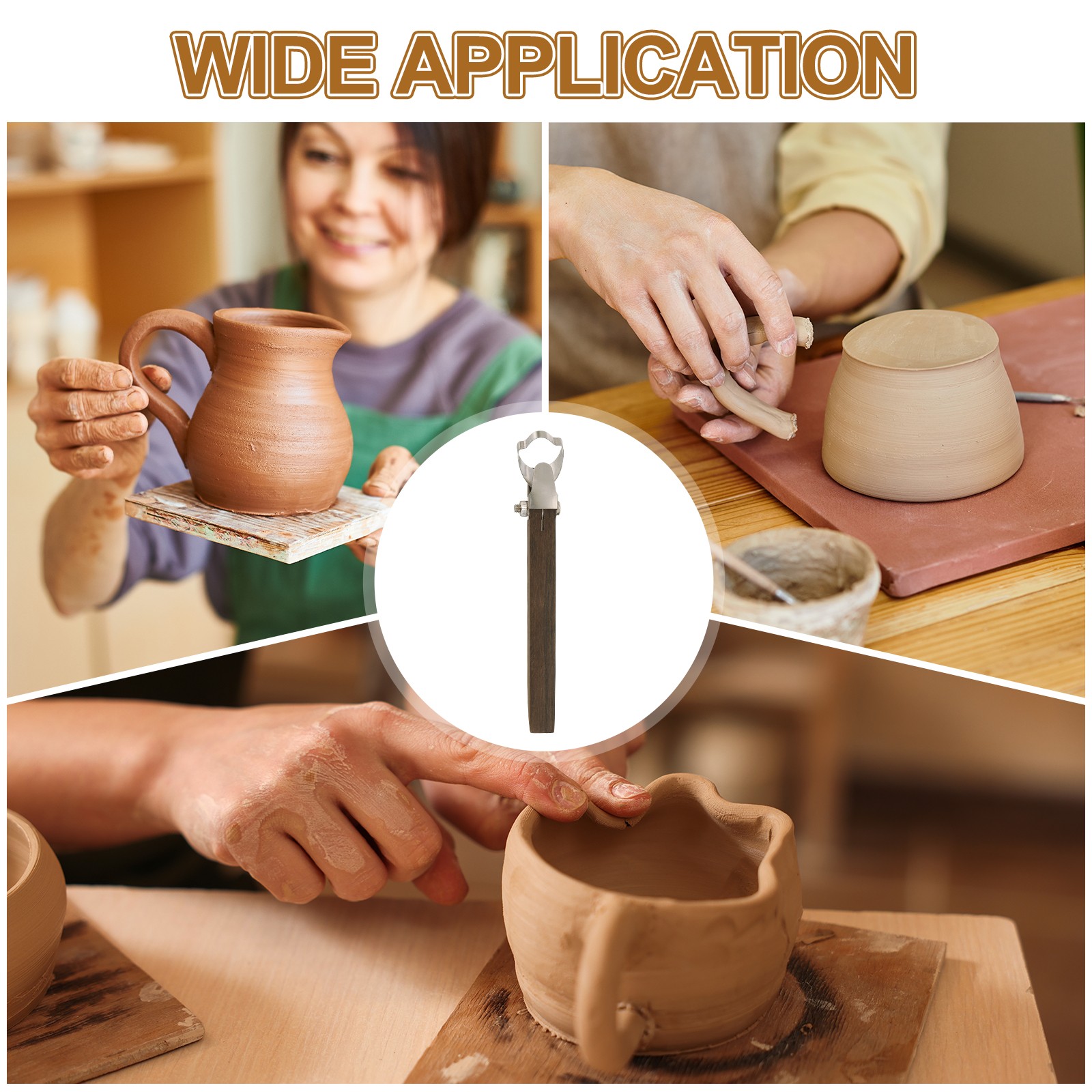 2Pcs Pottery Handle Making Tool, Clay Extruder Tools (Flame Shape&Flower Shape)