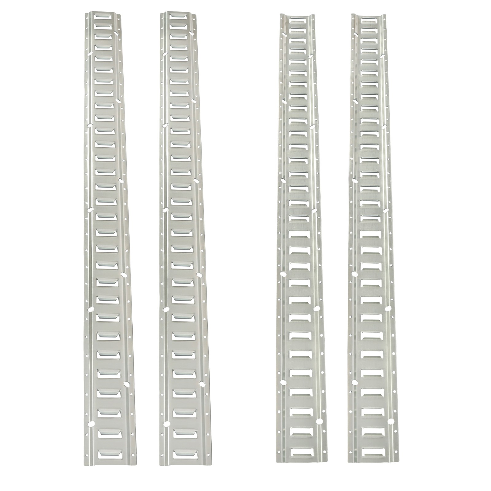 4 Pcs 5 Ft Silver E Track Rails Kit, Zinc Coated Fit For Secure Loads Transport