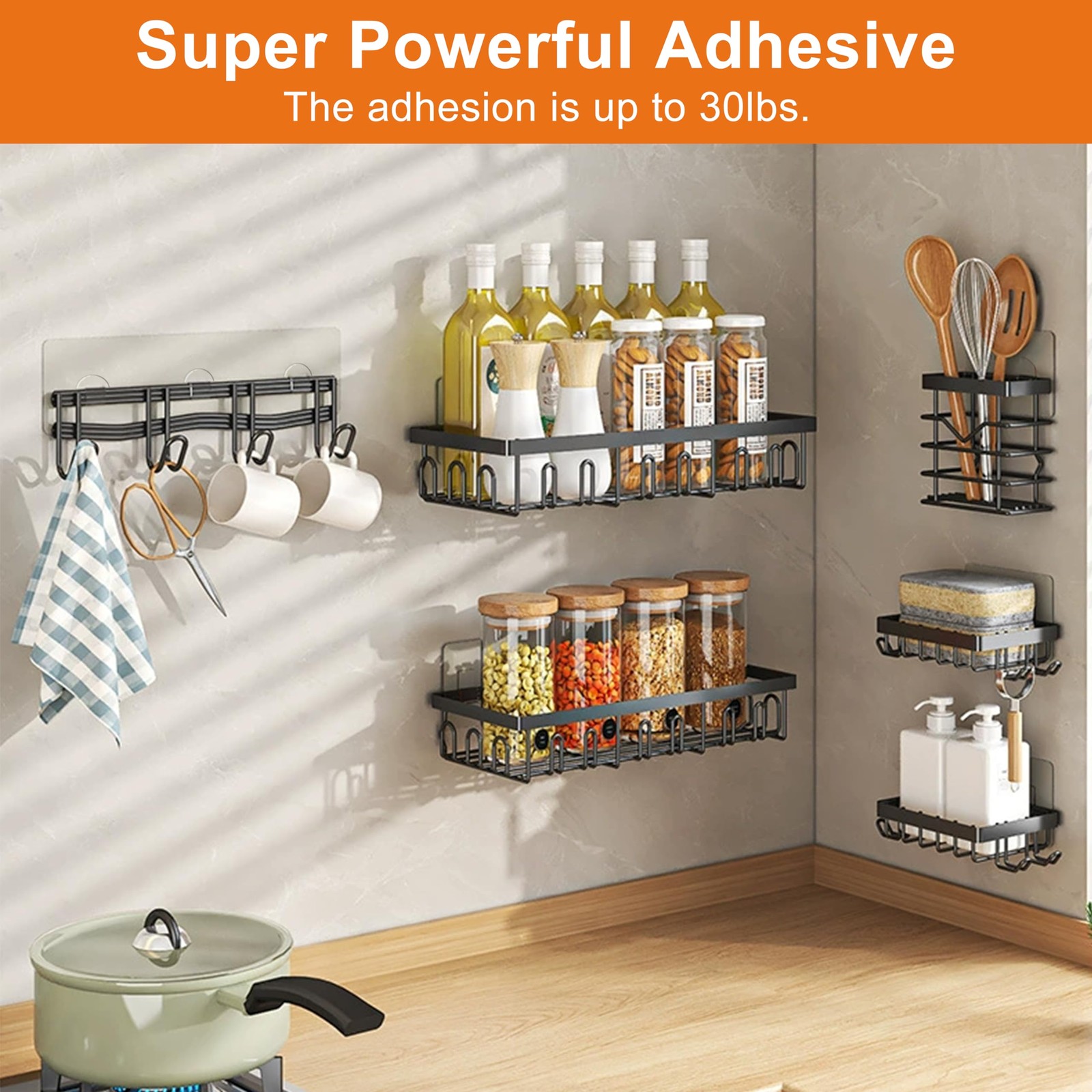 15 Pack Shower Caddy Adhesive Replacement, Strong Shelf A2-1215