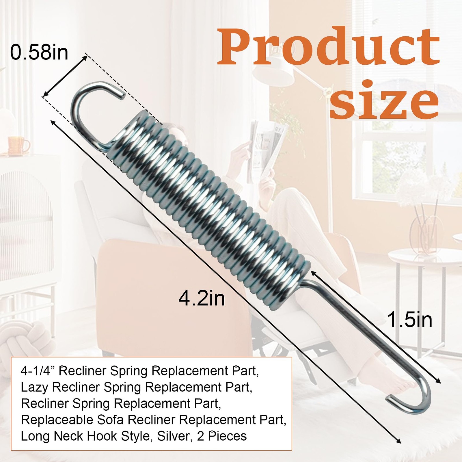 4-1/4” Recliner Spring Part,Recliner Spring Part, Sofa Recliner Part, Compati...