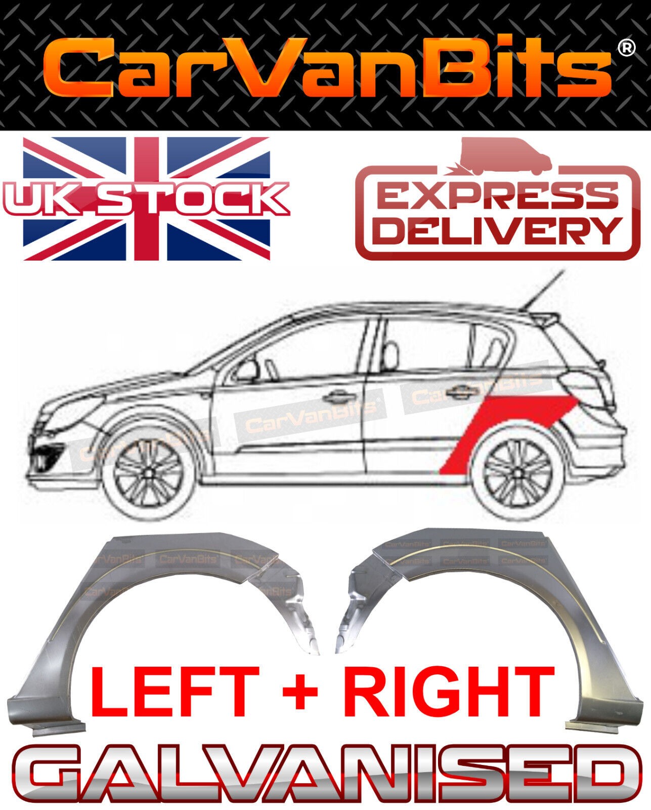 FOR VAUXHALL ASTRA H 5 DOOR 03-12 REAR WHEEL ARCH REPAIR BODY RUST OUTER PANEL 2