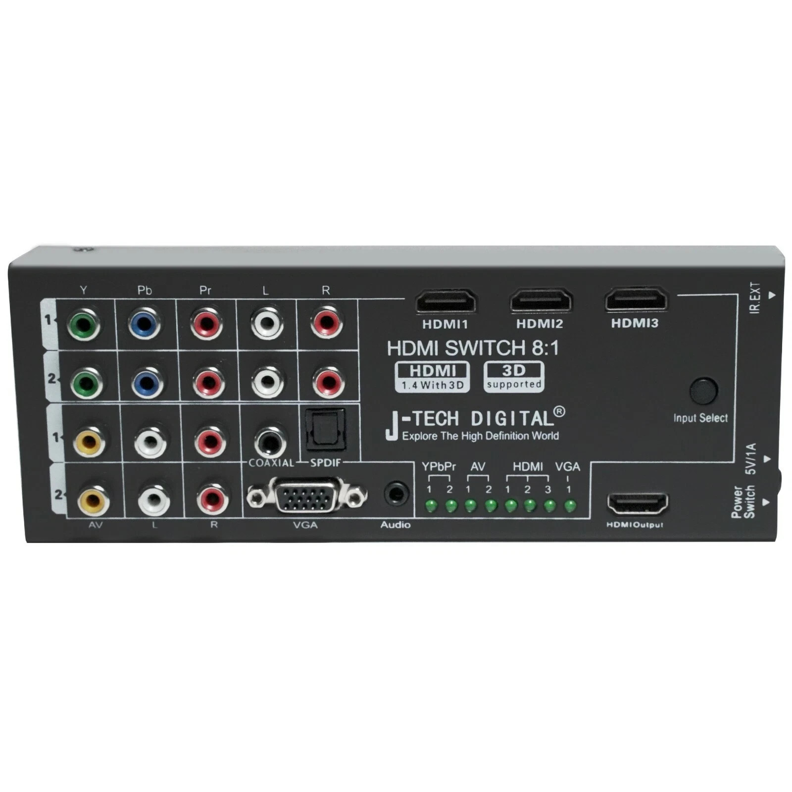 J-Tech Digital Multi-Functional HDMI Converter 8 in 1 out Switch (JTD-0801)