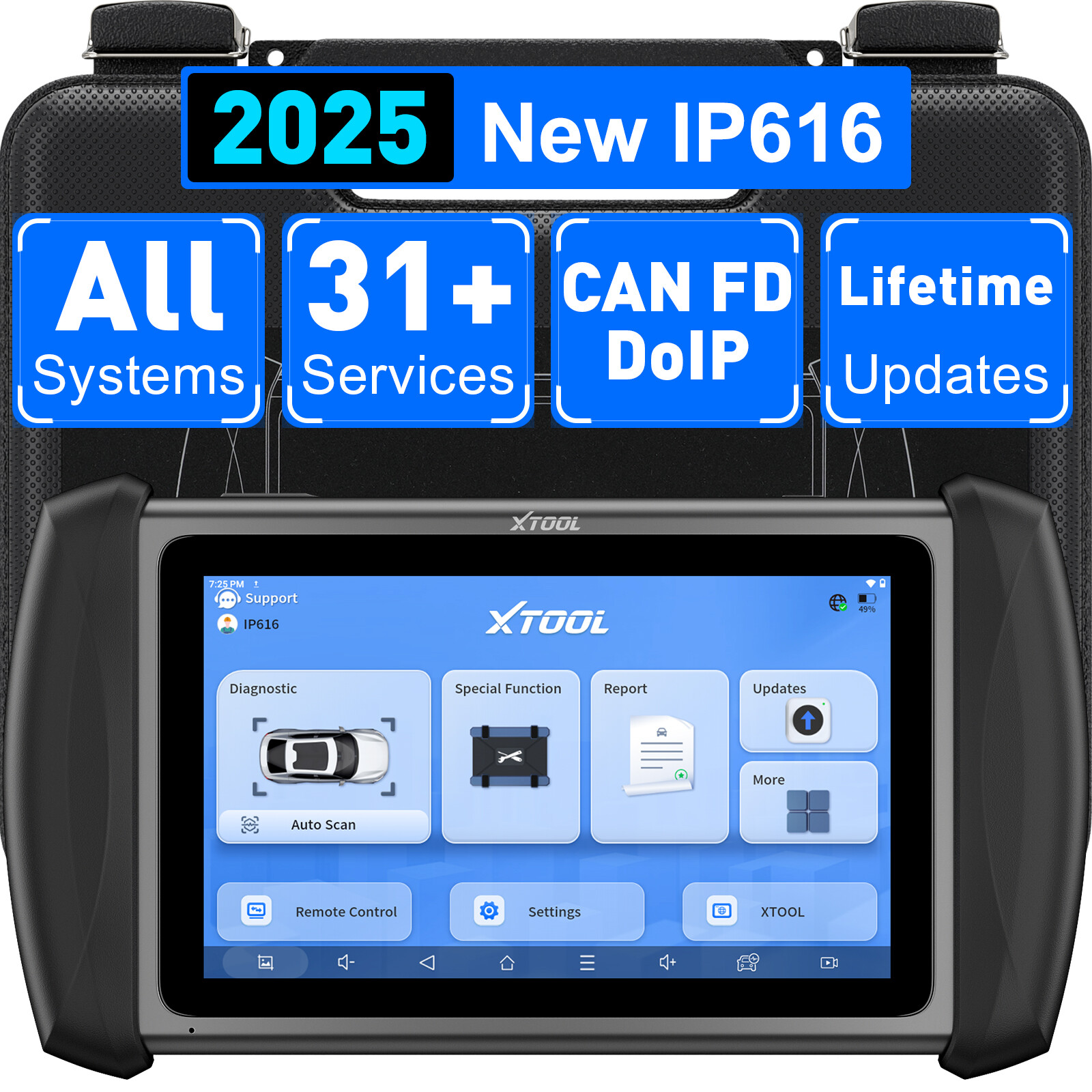 XTOOL IP616 OBD2 Scanner Auto Diagnostic Tool Key Coding IMMO Progrmaming DOIP