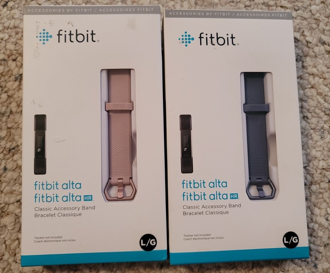 Genuine Fitbit Alta / Alta HR Classic Accessory Band Size L New Sealed Lot Of 2