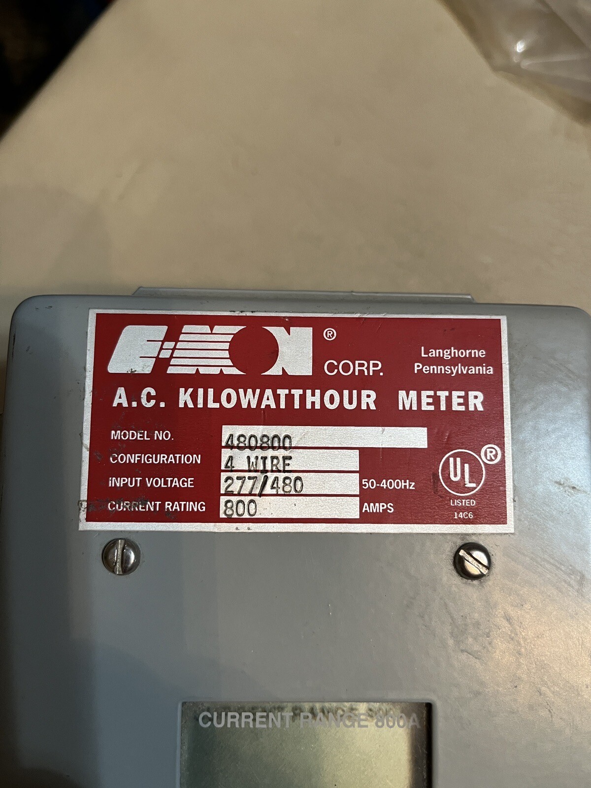 E-mon D-mon 480800 2000 kWh meter 800AMP