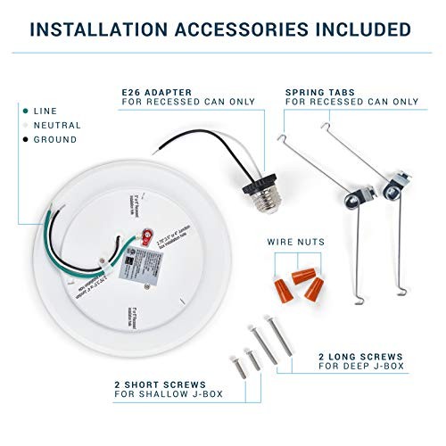 PARMIDA () 5/6” Dimmable LED Disk Light Flush Mount 24 Pack 5000k (Day Light)