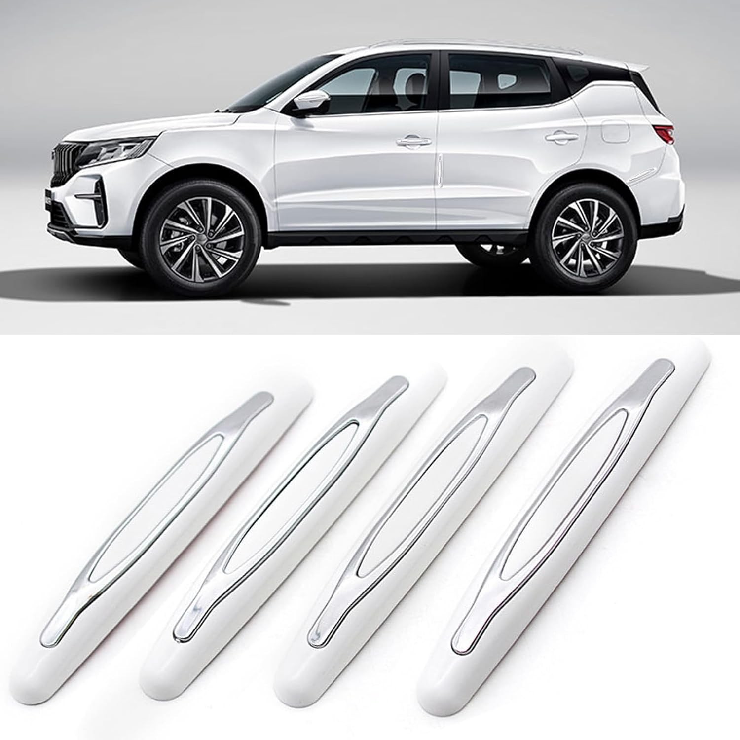4 Pcs Car Door Edge Guards Car Side Door Protector Suitable for V Color: White