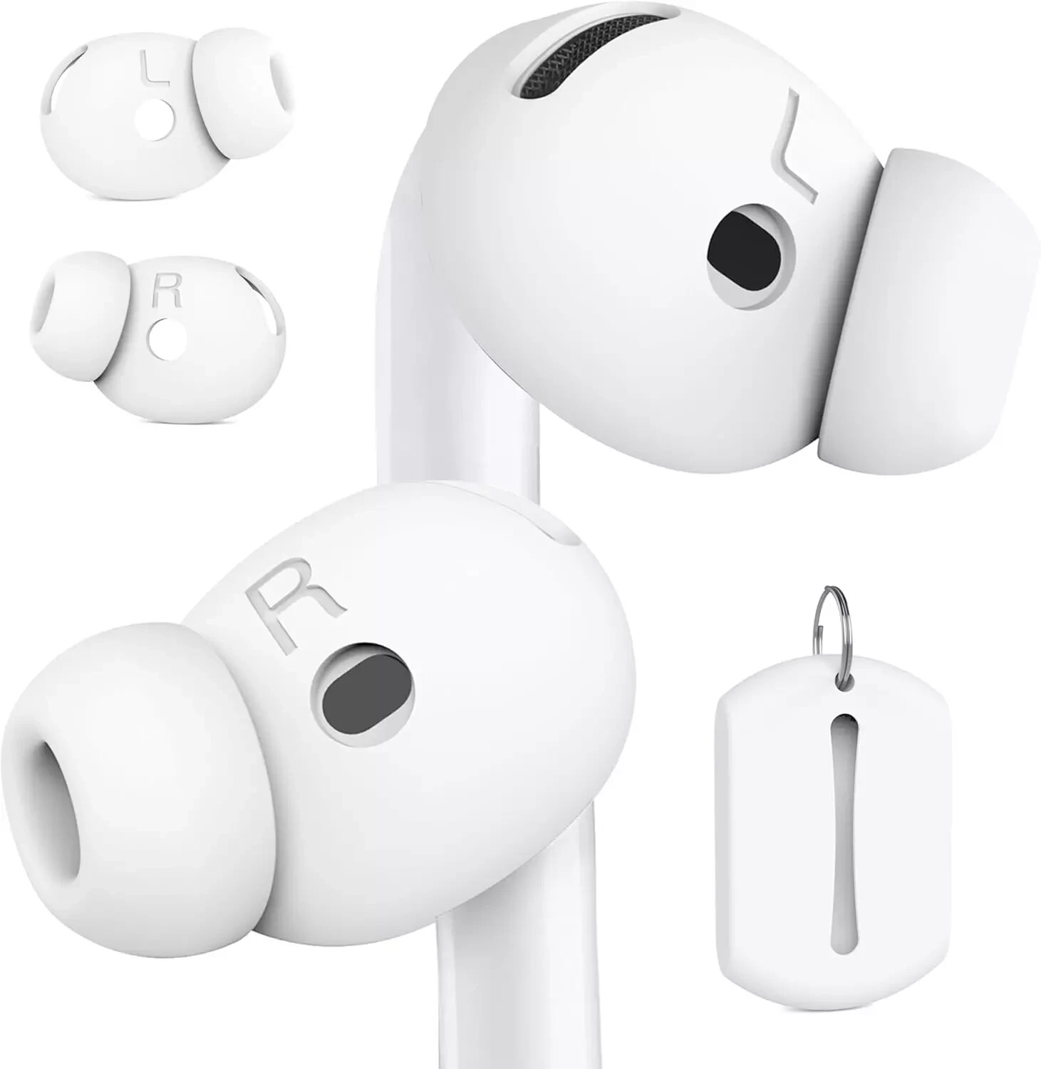 2 Pairs Ear Tips for AirPods 4 Grip Silicone Earbuds Cover [Added Storage Pouch]