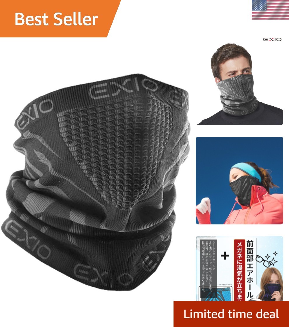 Winter Neck Warmer Gaiter/Balaclava 1Pack - Black/Grey