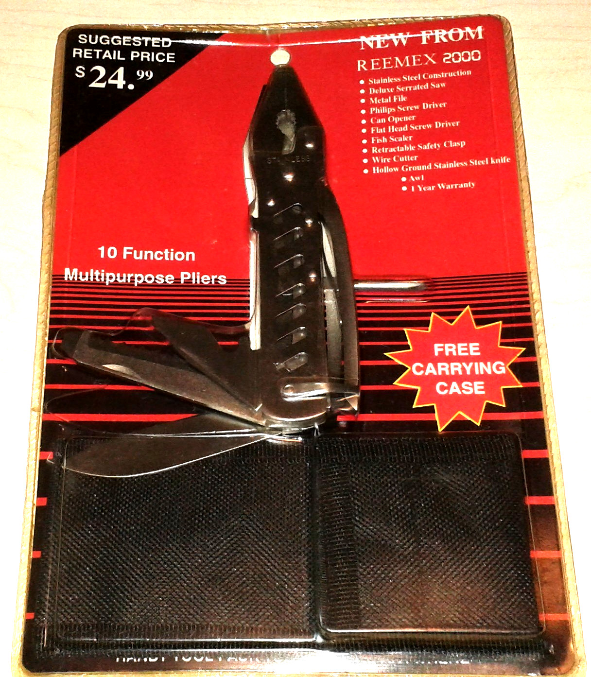 MULTI TOOL pliers knife saw screwdriver file can opener carrying case pocket NEW