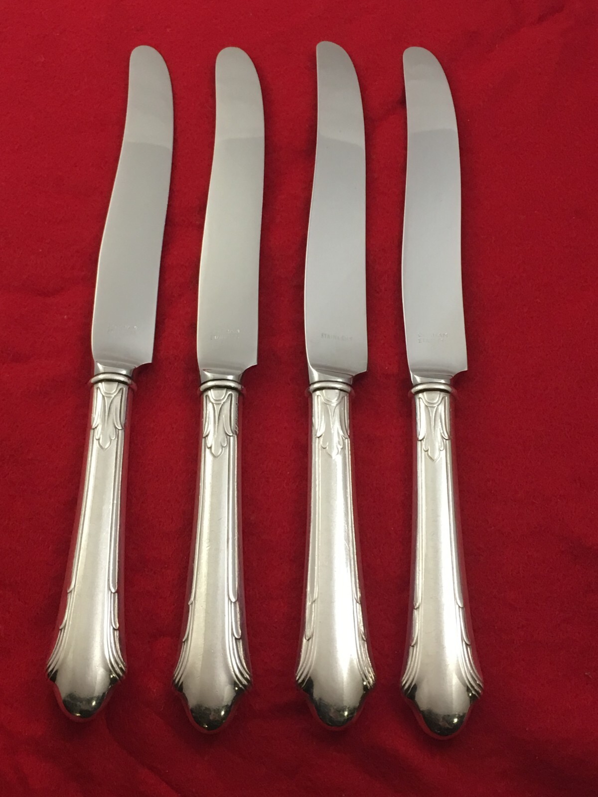 Gorham LADY CAROLINE Silver Plate 1930 Silverware 4 Dinner Knives 8 7/8"