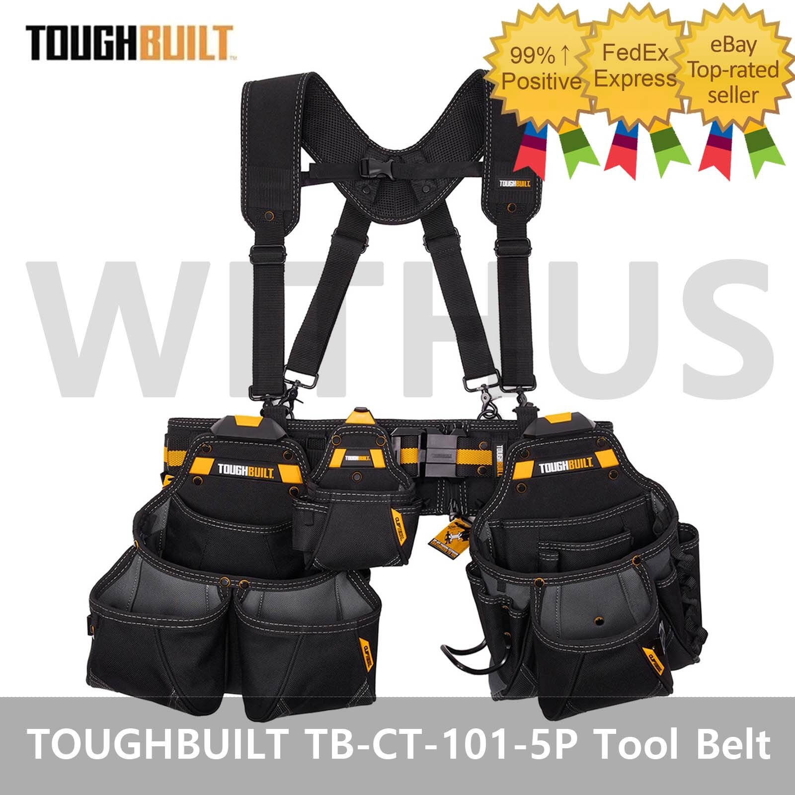 TOUGHBUILT TB-CT-101-5P 5pc Tool Belt Set Pro Contractor Rig Set=