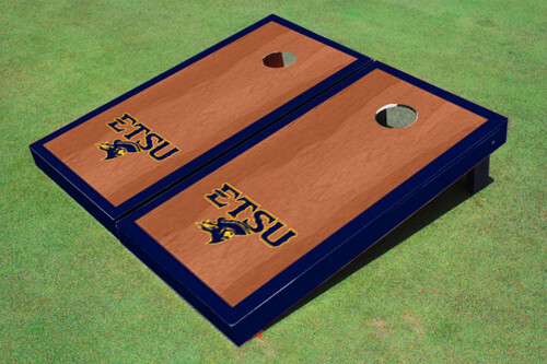 East Tennessee State University ETSU Navy Rosewood Matching Border Cornhole Boar