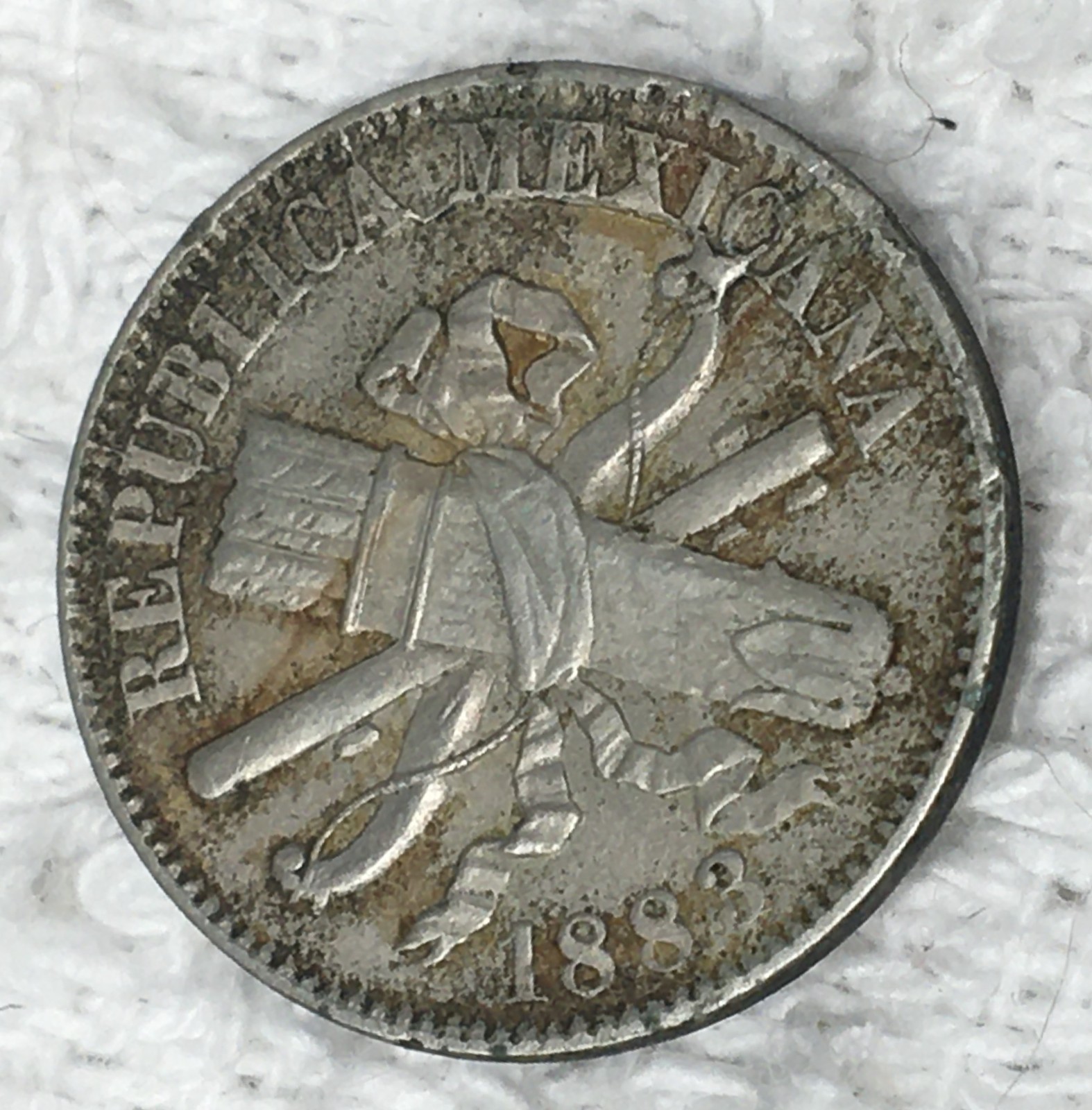 1883 Mexico 1 Centavo Coin Mexican Copper Nickel Alloy