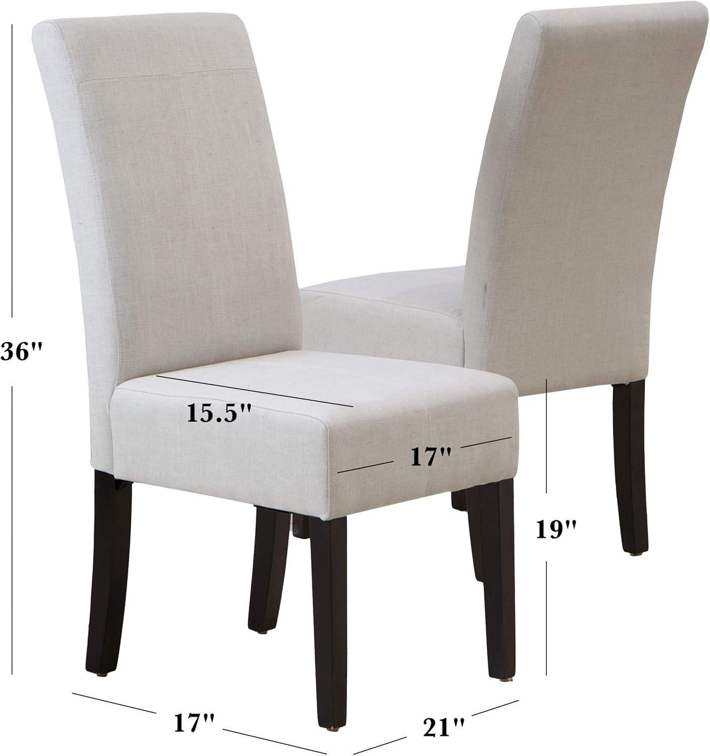 Pertica Linen Dining Chairs, 2-Pcs Set, Natural