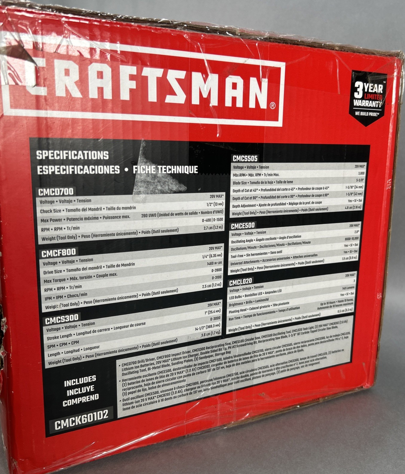 Craftsman CMCK601D2 20V Tool Combo Kit NEW