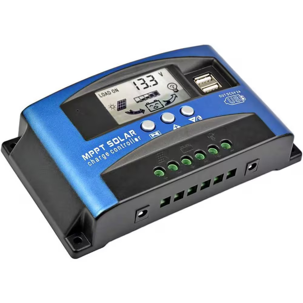 24-Volt 50-Amp MPPT Solar Charge Controller with LCD Display Dual USB and Contro