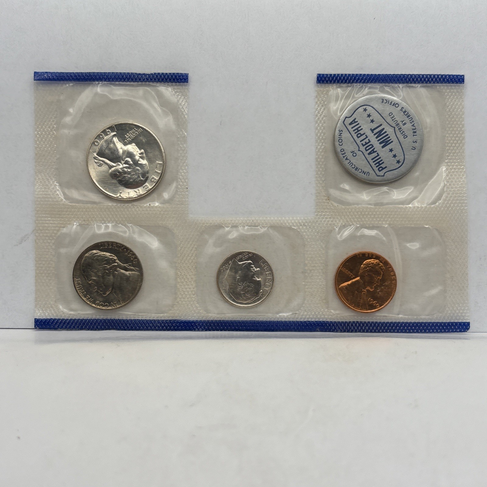 1960 Philadelphia Mint UNCIRCULATED Set Missing Half - 90% silver quarter & dime