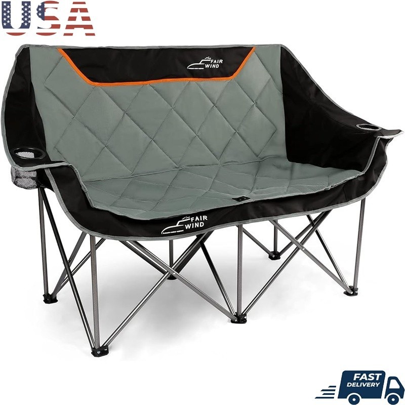 Heavy Duty Oversized Folding Lawn Chair Portable Quad Chair W/ Padded Fabric New