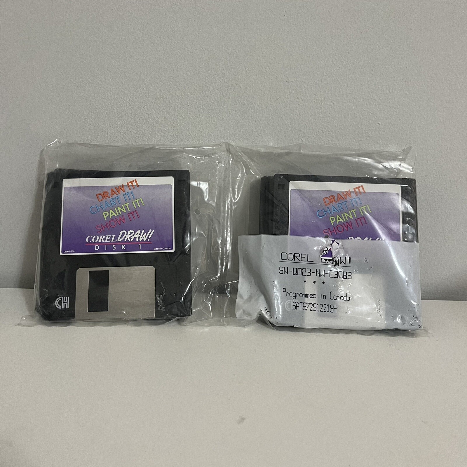 NEW Corel Draw Floppy Discs Vintage Corel Draw! SW-Q023-NW-E3083 Brand New NIB