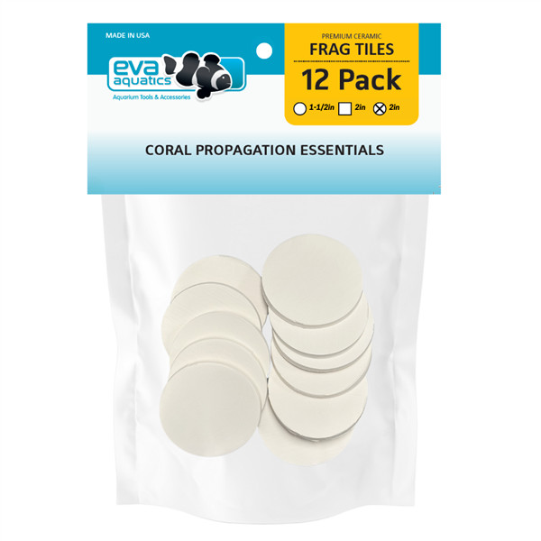 Frag Discs for Coral, 100% Safe Ceramic, 12 pack, 2" Discs- White