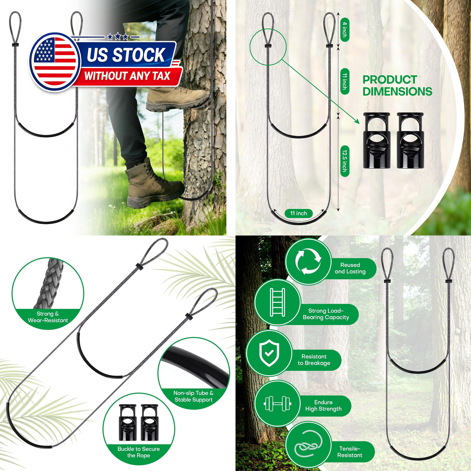 Climbing Stick Aider for Hunting - 2-Step Lightweight Rope for Climbing Sticks