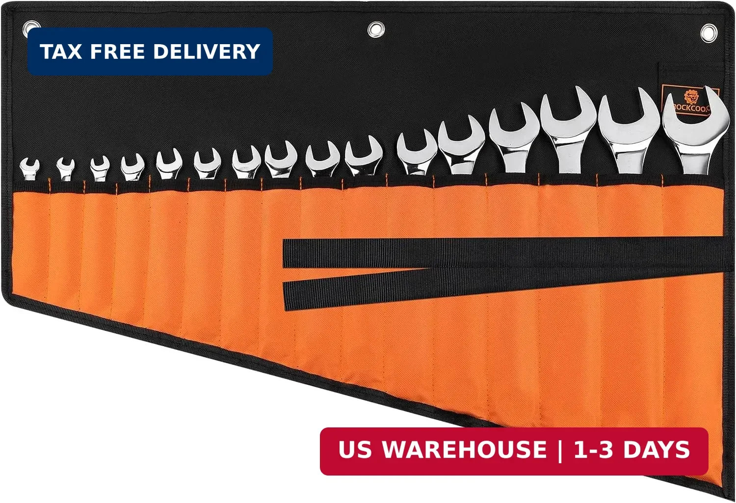 Wrench Roll Organizer 16 Pockets, Wrench Pouch Roll Up | Water Proof Oxford Clot