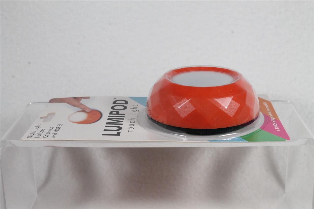 LUMIPOD Touch Light - ORANGE - Stick Anywhere Adhesive Backing - NEW in Package!