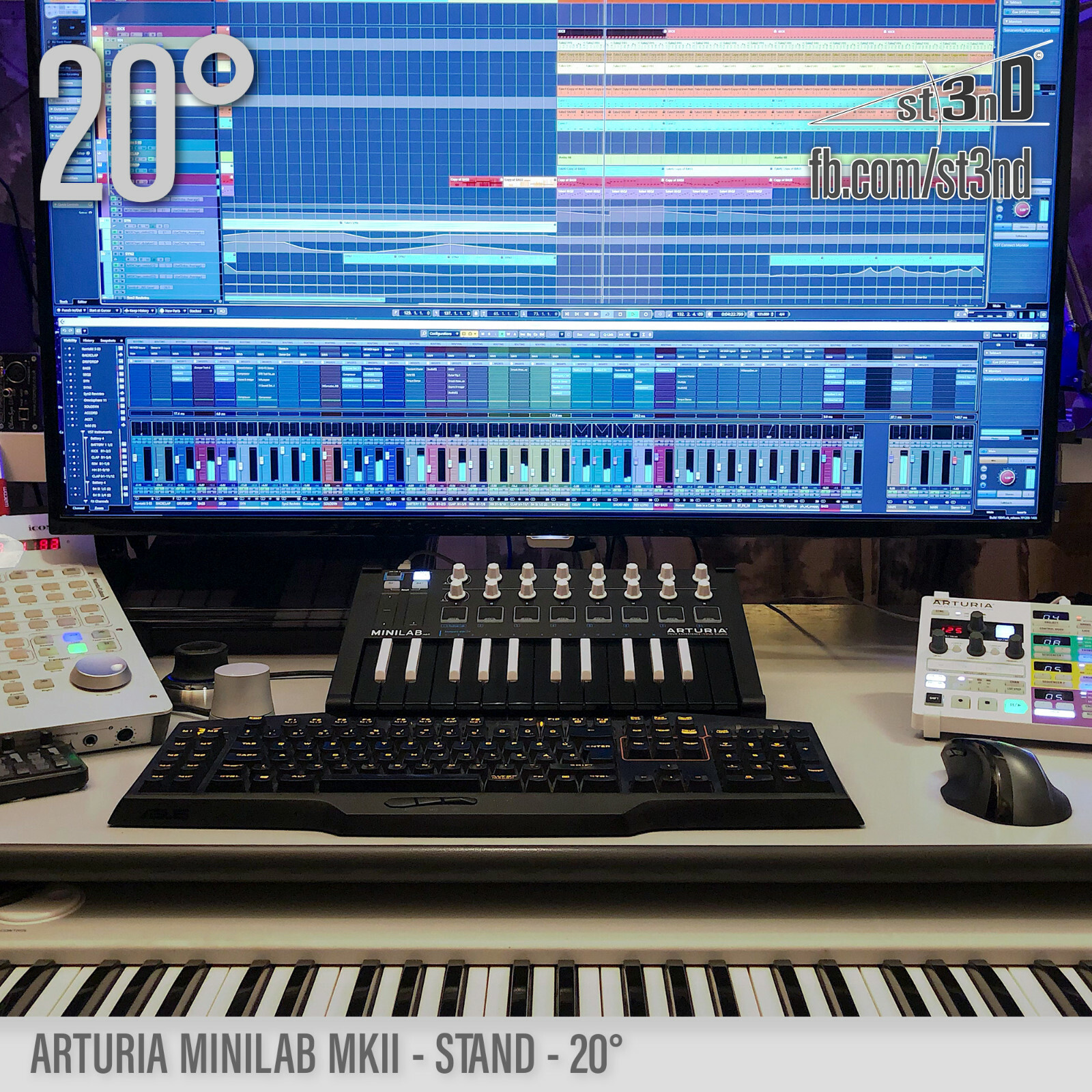 ARTURIA MINILAB MKII STAND - 20 degrees - 3D printed- 100% Buyers Satisfaction