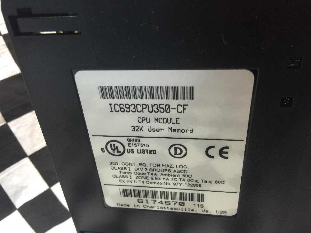 GE CPU MODULE 32K MEMORY, IC693CPU350-CE, Missing Face, Shipsameday#1644Q