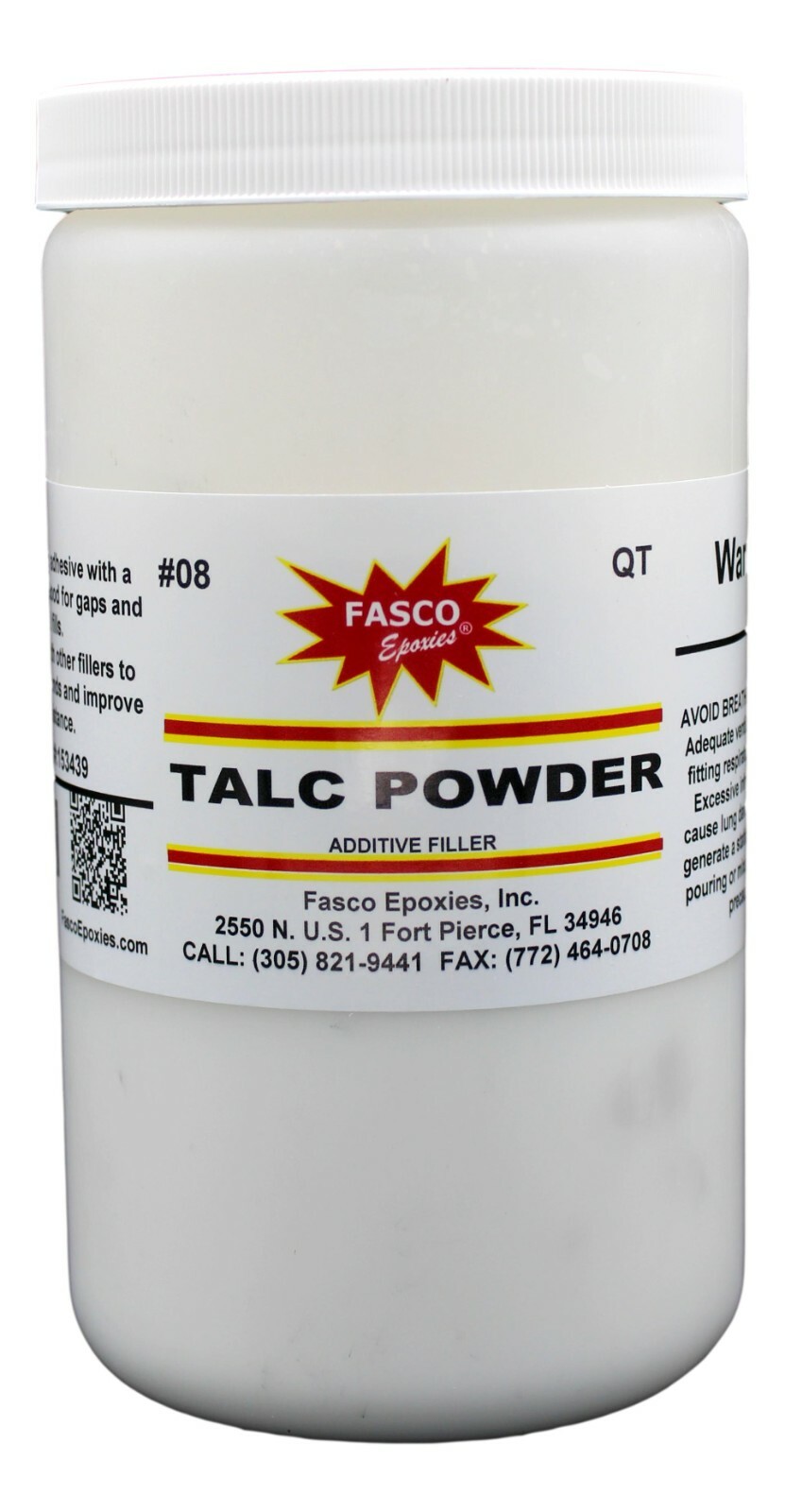 Fasco Epoxies Talc Powder Filler Thickener for Resin and Epoxy, Quart